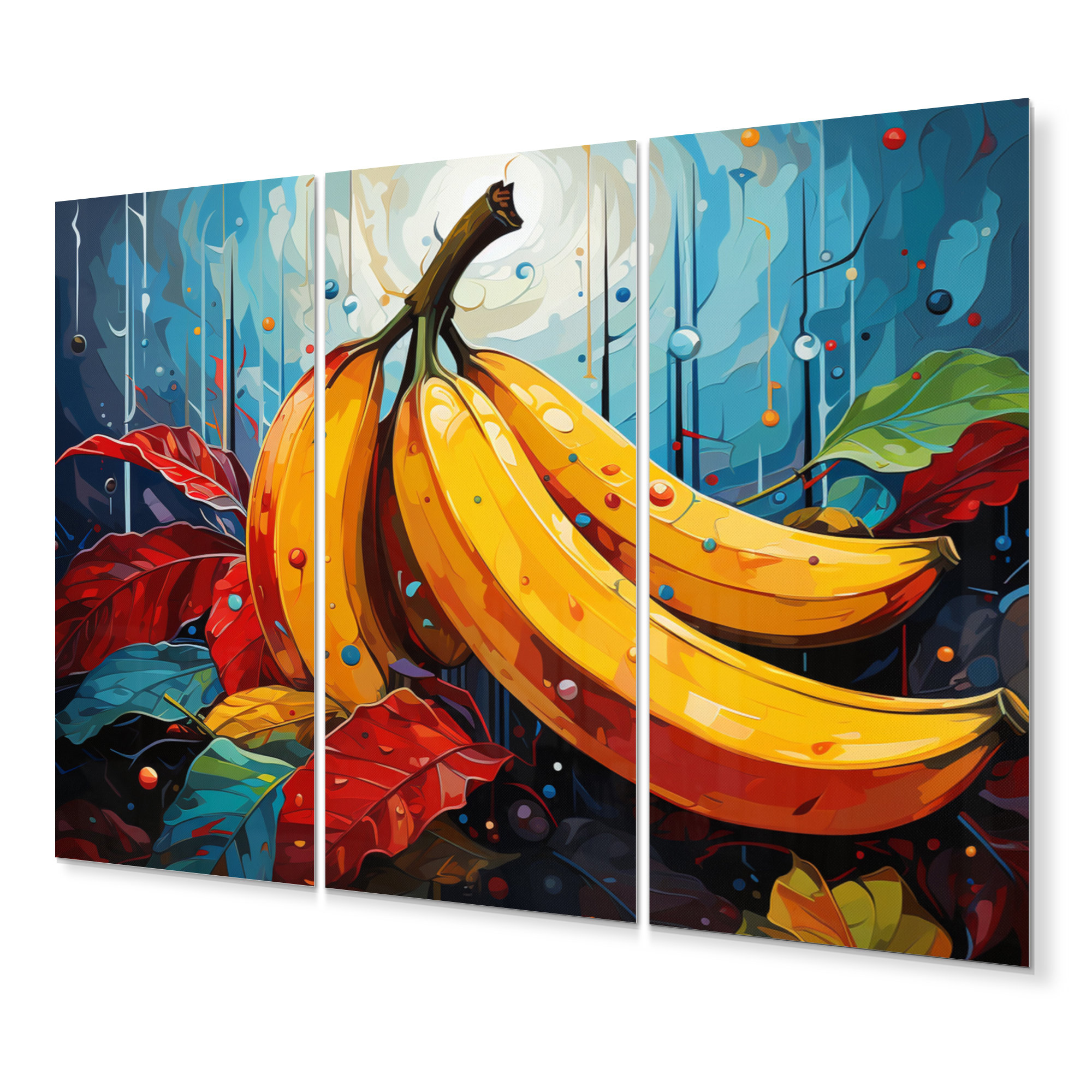 4/32 - popular Banana colorful - 2022 - Linoleum printing multicolored - Series